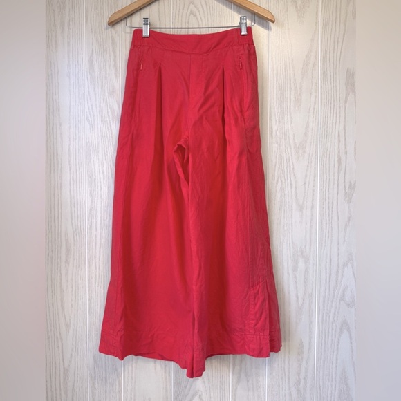 ATHLETA Playa Linen Wide Leg Crop Pants - Passion Fruit Coral - Women’s Size 0 - Picture 4 of 7
